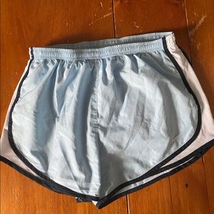 Light blue Nike running shorts